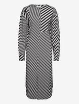 Mads Nørgaard - Mix Stripe Bailey Dress - Iki kelių ir midi suknelės - Pilka