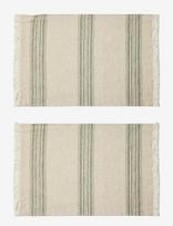 Compliments - Arles Place Mat 36X50 Cm W/Fringes - 2 Pack - Padėkliukas - Žalia