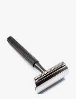 Parker - 78R - Graphite - Unisex Textured Long Handle Three Piece Safety Razor With New Head - Skrudintuvas - Sidabro