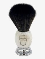 Parker - Marbled Ivory Chrome Handle Black Synthetic Shave Bristle - Skutimosi šepetėlis - Kreminė spalva