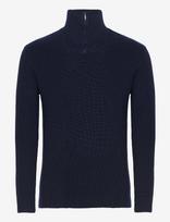 Knowledge Cotton Apparel - Merino Half Zip Sweater - Megztinis su užtrauktuku - Tamsiai mėlyna