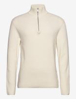 Lindbergh - Half Zip Rib Knit - Megztinis su užtrauktuku - Balta