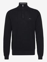 Gant - Cotton Pique Half Zip - Megztinis su užtrauktuku - Juoda