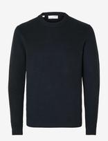 Selected - Slmdane Ls Knit Reg Struc Crew Neck Noos - Apvalios apykaklės megztinis - Tamsiai mėlyna