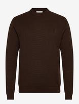 Selected - Slmdane Ls Knit Reg Struc Crew Neck Noos - Apvalios apykaklės megztinis - Ruda