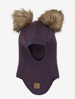 Mikk-line - Wool Fullface W. Pom Pom - Balaklava - Violetinė