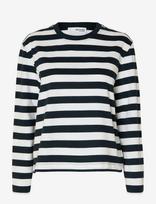 Selected - Slwessential Ls Striped Boxy Tee Noos - Marškinėliai ilgomis rankovėmis - Marga / raštuota
