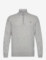 Gant - Superfine Lambswool Half Zip - Megztinis su užtrauktuku - Pilka