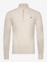 Gant - Superfine Lambswool Half Zip - Megztinis su užtrauktuku - Kreminė spalva
