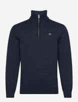 Gant - Cotton Knit Half-Zip Sweater - Megztinis su užtrauktuku - Tamsiai mėlyna