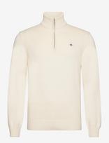 Gant - Cotton Knit Half-Zip Sweater - Megztinis su užtrauktuku - Balta