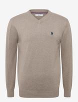 U.S. Polo Assn. - Uspa V-Neck Knit Cosmo Men - V formos iškirptės megztinis - Smėlio