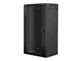 Serveriai Lanberg  Rack cabinet 19" wall-mount 22U/600x450 (flat pack) with glass door V2, black |