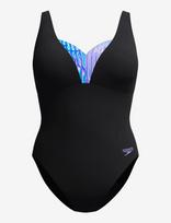 Speedo - Womens Shaping Printed Opusgem Dd+ 1 Piece - Sportinis maudymosi kostiumėlis - Juoda