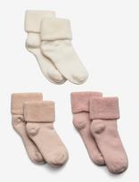 Mp Denmark - Cotton Baby Socks - 3-Pack - Kūdikių kojinės - Rožinė