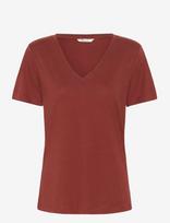 Cream - Crnaia Deep V-Neck T-Shirt - Marškinėliai trumpomis rankovėmis - Burgundiška splava