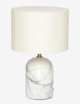 ENKEL LIVING - Flair Mini Table Lamp White-Black Marble Base - Stalinė lempa - Balta