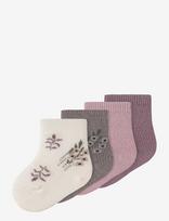 Name It - Nbfwak Wo/Bl 4P Sock - Kūdikių kojinės - Kreminė spalva