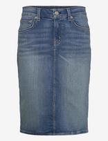 Lauren Ralph Lauren - Sp Str Eco In Dnm-Skirt - Iki kelių ir midi suknelės - Mėlyna