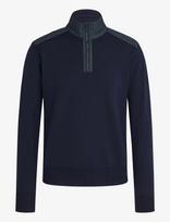 Belstaff - Kilmington Quarter Zip Jumper Washed Navy - Megztinis su užtrauktuku - Tamsiai mėlyna
