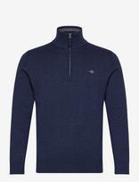 Gant - Classic Cotton Half Zip - Megztinis su užtrauktuku - Tamsiai mėlyna