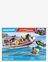 PLAYMOBIL - Fireboat With Aqua Scooter - Playmobil Toys - Geltona
