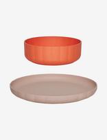 OYOY MINI - Pullo Plate & Bowl - Set Of 2 - Lėkštės - Marga / raštuota