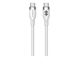 Kabelis HYPER  1.5m Silicone USB-C to USB-C 60W Charging Cable - White |