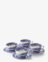 Spode - Blue Italian Teacup & Saucer 4-Pack - Arbatos puodelis - Mėlyna