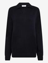 Casual Friday - Cfkarl Polo Knit - V formos iškirptės megztinis - Tamsiai mėlyna