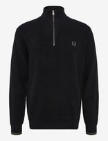 Fred Perry - Waffle Stitch Half Zip Jmpr - Megztinis su užtrauktuku - Juoda
