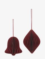 Broste Copenhagen - Christmas Mix Ornaments - Kalėdiniai žaisliukai ir eglutės aksesuarai - Raudona