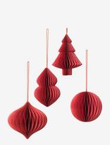 Broste Copenhagen - Christmas Mix Ornaments - Kalėdiniai žaisliukai ir eglutės aksesuarai - Raudona