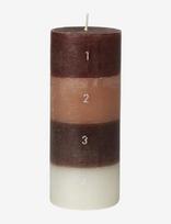 Broste Copenhagen - Colourblock Calendar Candle - Advento žvakė - Ruda