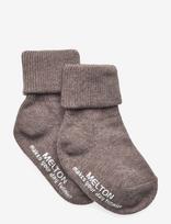 Melton - Cotton Socks - Anti-Slip - Neslystančios kojinės - Ruda