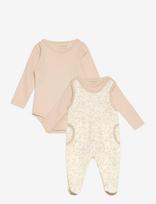 Fixoni - Body Ls W.velour Romper - Bodžių rinkinys - Smėlio