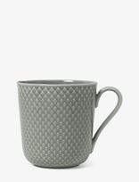 Lyngby Porcelæn - Rhombe Earth Mug With Handle 39 Cl Moss - Kavos puodelis - Žalia