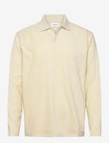 Lindbergh - V-Neck Jacquard Polo L/S - Polo marškinėliai ilgomis rankovėmis - Geltona