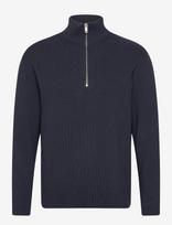 Lindbergh - Half Zip Rib Knit - Megztinis su užtrauktuku - Tamsiai mėlyna