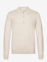 Lindbergh - Ecovero L/S Zip Polo - Polo marškinėliai ilgomis rankovėmis - Kreminė spalva
