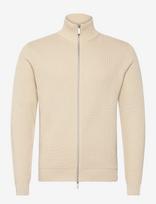 Selected - Slmdane Ls Knit Reg Struc Full Zip Noos - Megztinis su užtrauktuku - Smėlio