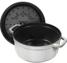 STAUB ketaus apvalus puodas 40501-411-0 - baltas triufelis 2,6 ltr