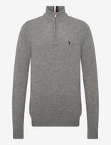 U.S. Polo Assn. - Kevin Reg Lw Hz Uspa M Knit - Megztinis su užtrauktuku - Pilka
