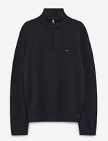 Tommy Hilfiger - Essential Cotton Zip Mock - Megztinis su užtrauktuku - Tamsiai mėlyna
