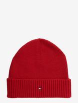 Tommy Hilfiger - Th Flag Pima Cotton Beanie - Kepurė - Raudona