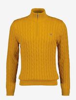 Gant - Cable Knit Half-Zip Sweater - Megztinis su užtrauktuku - Geltona