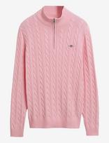 Gant - Cable Knit Half-Zip Sweater - Megztinis su užtrauktuku - Rožinė