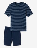 Schiesser - Admiral Striped Short Pyjamas - Casual Essentials - Pižama - Tamsiai mėlyna
