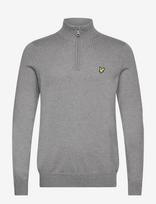 Lyle & Scott - Cotton Merino Quarter Zip Jumper - Megztinis su užtrauktuku - Pilka