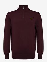 Lyle & Scott - Cotton Merino Quarter Zip Jumper - Megztinis su užtrauktuku - Burgundiška splava
